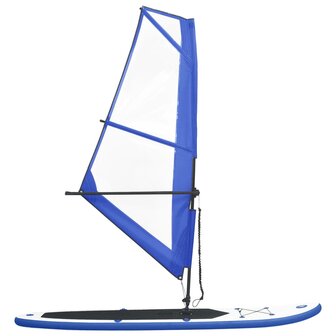 Stand-up paddleboard opblaasbaar met zeilset blauw en wit 2