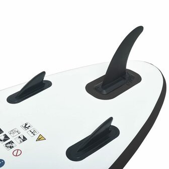 Stand Up Paddleboardset opblaasbaar zwart en wit 7