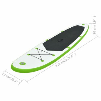 Stand-up paddleboard opblaasbaar groen en wit 9