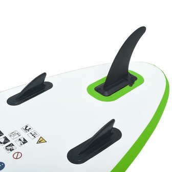 Stand Up Paddleboardset opblaasbaar groen en wit 7