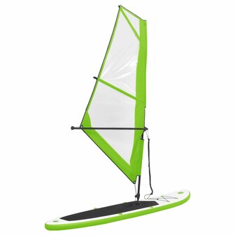 Stand Up Paddleboard opblaasbaar met zeilset groen en wit 2