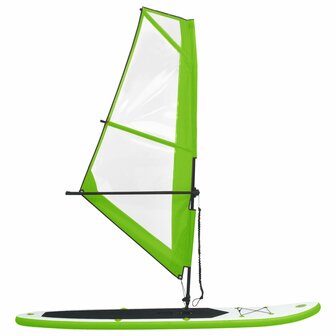 Stand Up Paddleboard opblaasbaar met zeilset groen en wit 3