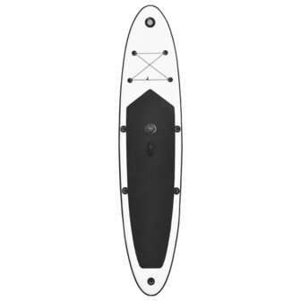 Stand Up Paddleboard opblaasbaar met zeilset zwart en wit 6