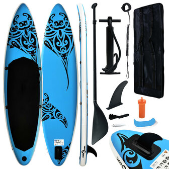 Stand Up Paddleboardset opblaasbaar 305x76x15 cm blauw 1