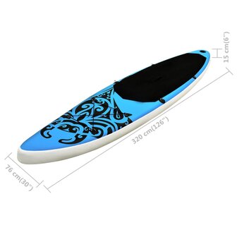 Stand Up Paddleboardset opblaasbaar 320x76x15 cm blauw 11