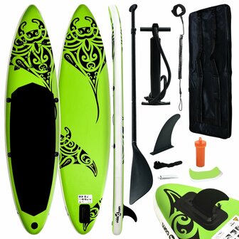 Stand Up Paddleboardset opblaasbaar 366x76x15 cm groen 1