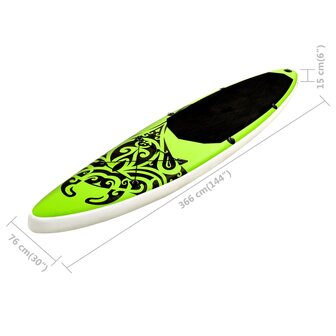 Stand Up Paddleboardset opblaasbaar 366x76x15 cm groen 11