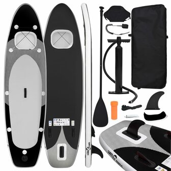 Stand Up Paddleboardset opblaasbaar 300x76x10 cm zwart 1