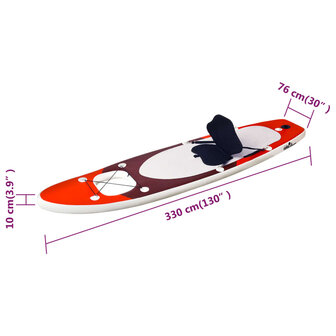 Stand Up Paddleboardset opblaasbaar 330x76x10 cm rood 12