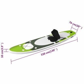 Stand Up Paddleboardset opblaasbaar 330x76x10 cm groen 12