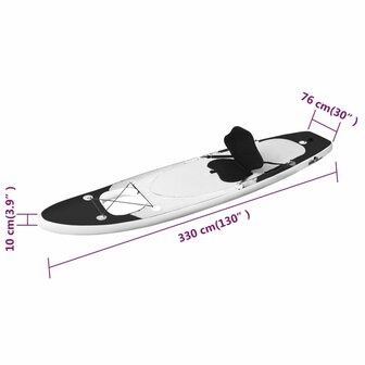 Stand Up Paddleboardset opblaasbaar 330x76x10 cm zwart 12