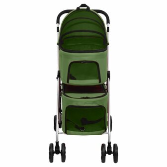 Hondenwagen 2-laags inklapbaar 83x48x97 cm oxford stof groen 3