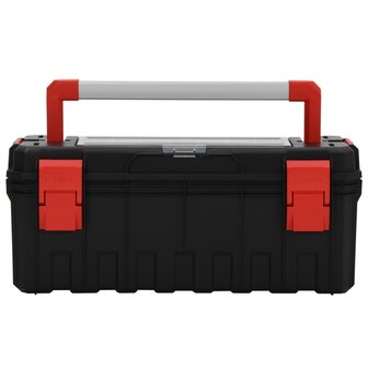 Gereedschapskist 65x28x31,5 cm zwart en rood 2