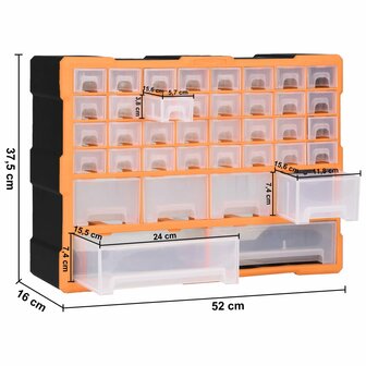 Organiser met 40 lades 52x16x37,5 cm 9