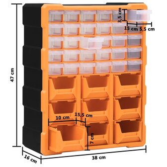 Organiser met 39 lades 38x16x47 cm 10