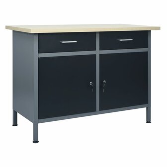 Werkbank 120x60x85 cm staal zwart 1