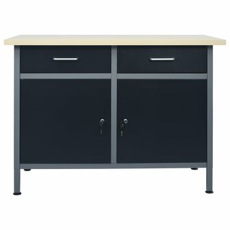 Werkbank 120x60x85 cm staal zwart 2