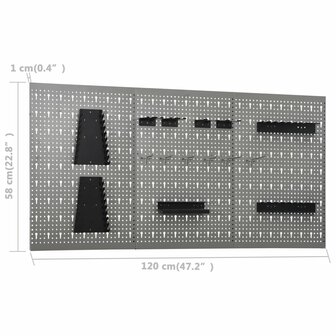 Werkbank met drie wandpanelen 4