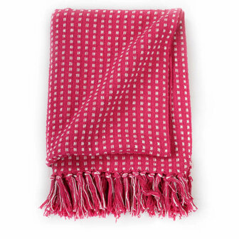 Plaid vierkantjes 125x150 cm katoen roze 3