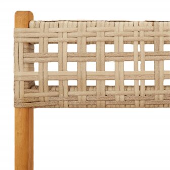 3-delige Bistroset poly rattan en massief hout beige 10