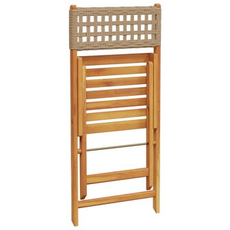 3-delige Bistroset poly rattan en massief hout beige 7