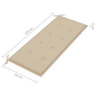 Tuinbank 2-zits met kussen 120 cm eucalyptushout grijs 10