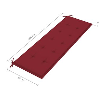 Tuinbank met kussen 157 cm massief acaciahout 9