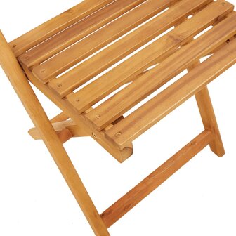 Tuinstoelen 4 st inklapbaar massief hout en stof cr&egrave;mewit 8