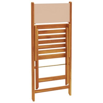 Tuinstoelen 4 st inklapbaar stof en massief hout beige 7