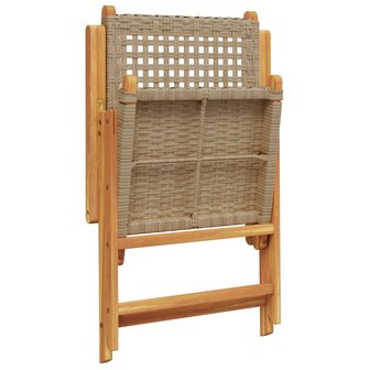 Tuinstoelen 2 st massief acaciahout en poly rattan beige 8