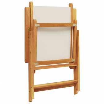 Tuinstoelen 2 st inklapbaar acaciahout en stof cr&egrave;mewit 8