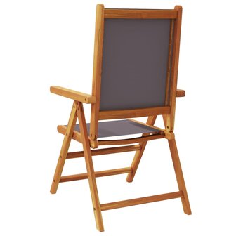 Tuinstoelen 2 st inklapbaar acaciahout en stof antracietkleurig 7