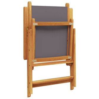 Tuinstoelen 2 st inklapbaar acaciahout en stof antracietkleurig 8