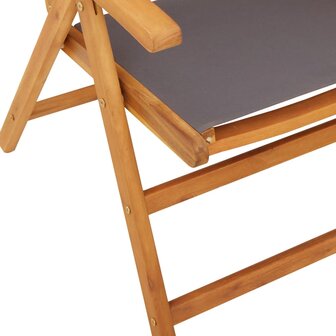 Tuinstoelen 2 st inklapbaar acaciahout en stof antracietkleurig 10