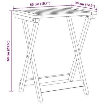 Tuintafel inklapbaar 50x36x60 cm massief acaciahout 10