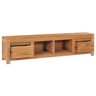 Tv-meubel 135x30x35 cm massief teakhout 2