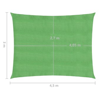 Zonnezeil 160 g/m&sup2; 3x4,5 m HDPE lichtgroen 6