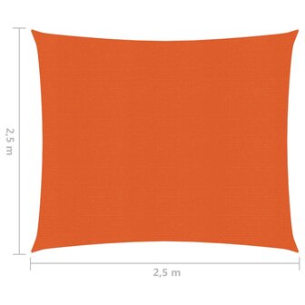 Zonnezeil 160 g/m&sup2; 2,5x2,5 m HDPE oranje 6