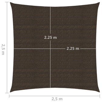 Zonnezeil 160 g/m&sup2; 2,5x2,5 m HDPE bruin 6