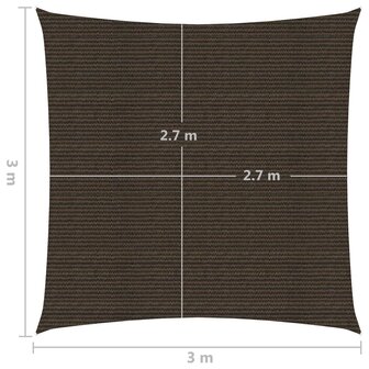 Zonnezeil 160 g/m&sup2; 3x3 m HDPE bruin 6