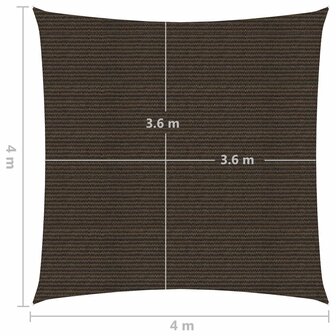 Zonnezeil 160 g/m&sup2; 4x4 m HDPE bruin 6