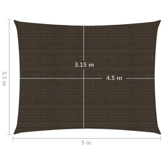 Zonnezeil 160 g/m&sup2; 3,5x5 m HDPE bruin 6