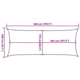 Zonnezeil 5x2 m 100% polyester oxford zandkleurig 10