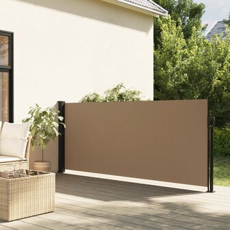 Windscherm uittrekbaar 120x600 cm taupe 1