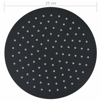 Regendouchekop rond 25 cm roestvrij staal zwart 7