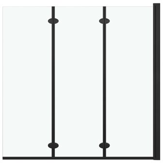 Douchewand inklapbaar 3 panelen 130x138 cm ESG zwart 2