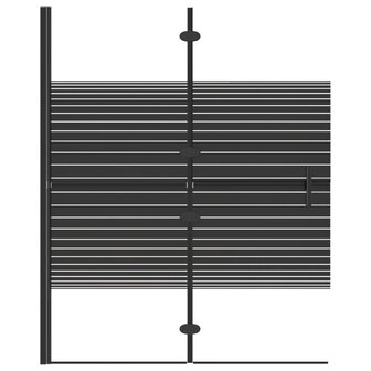 Douchewand inklapbaar 100x140 cm ESG zwart 3