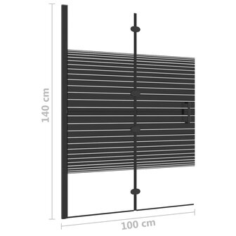 Douchewand inklapbaar 100x140 cm ESG zwart 7