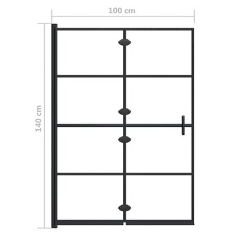 Douchewand inklapbaar 100x140 cm ESG zwart 9