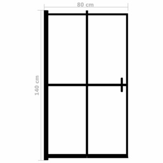 Douchewand inklapbaar 80x140 cm ESG zwart 7